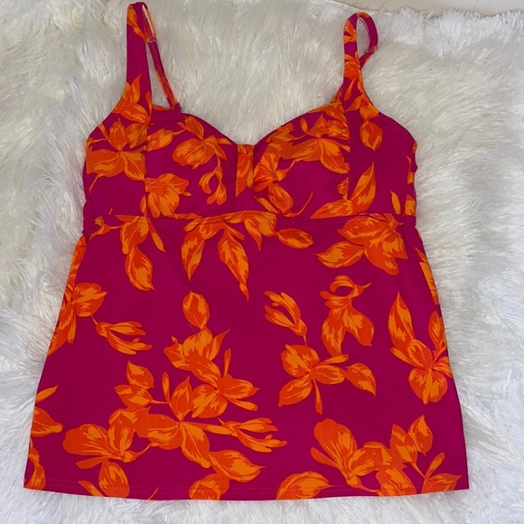 Lands End Tankini Floral Like New Sz 12 - Picture 1 of 6